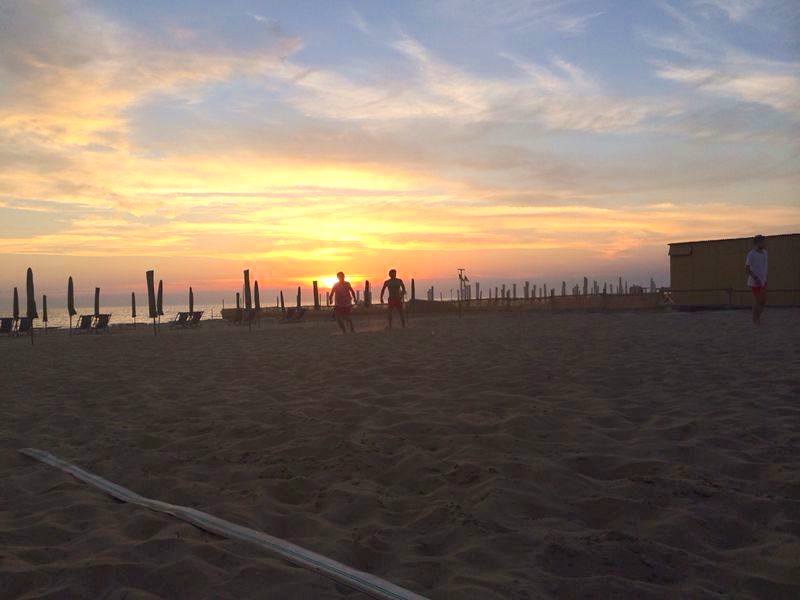 Allenamenti sulla spiaggia di Calambrone