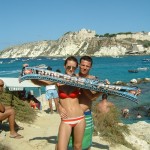 Nando e Roberta sull'isola di San Domino, arcipelago delle Tremiti (Gargano)