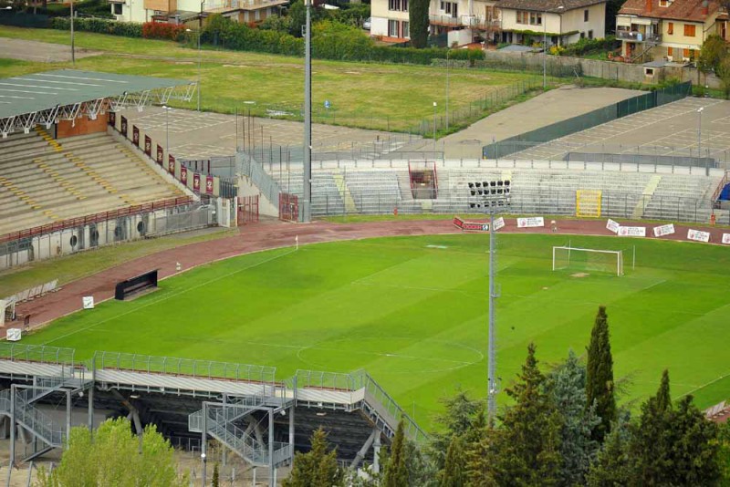 arezzo viale gramsci stadio comunale città di arezzo partita di calcio amichevole di allenamento atletico arezzo rappresentativa lega serie d girone e - nella foto: