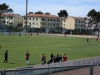 la squadra durante il riscaldamento